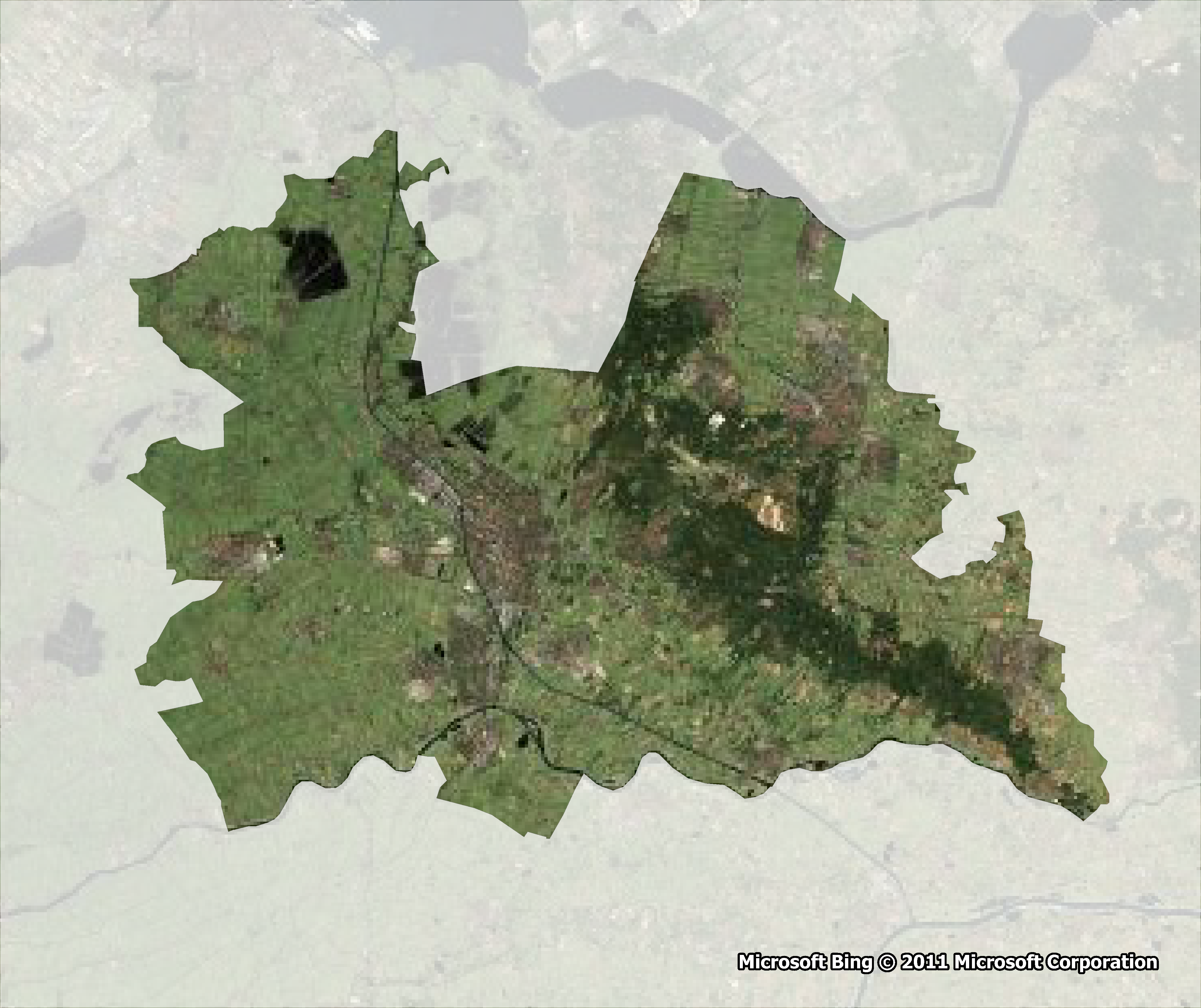 Mask around Utrecht Province (showing Bing Aerial)
